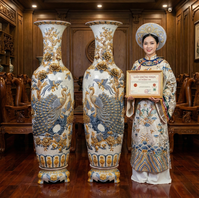 Đồ thờ gốm sứ B&aacute;t Tr&agrave;ng cao cấp từ Gốm Sứ Ph&uacute;c Lộc Vi&ecirc;n Minh - Ảnh 3.