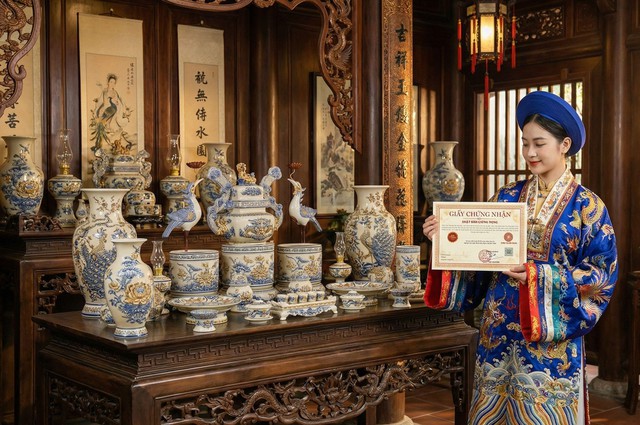 Đồ thờ gốm sứ B&aacute;t Tr&agrave;ng cao cấp từ Gốm Sứ Ph&uacute;c Lộc Vi&ecirc;n Minh - Ảnh 4.