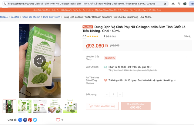 Bất chấp 'lệnh' thu hồi để tiêu hủy do không đạt chất lượng, dung dịch vệ sinh Collagen Italia Slim trầu không vẫn được bán tràn lan- Ảnh 3.