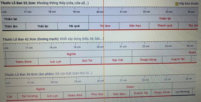 Thước lỗ ban để đo kích thước chuẩn phong thủy khi xây, sửa nhà, mua đồ nội thất, cách tra cứu thước lỗ ban online- Ảnh 3. Thước lỗ ban để đo kích thước chuẩn phong thủy khi xây, sửa nhà, mua đồ nội thất, cách tra cứu thước lỗ ban online- Ảnh 3.