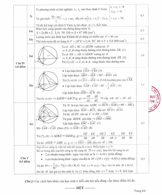 Đáp án chính thức các đề thi vào lớp 10 THPT Hà Nội 2025- Ảnh 3.