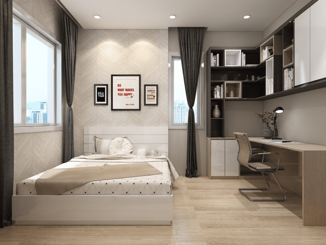 Cách thiết kế góc làm việc trong phòng ngủ tối ưu hóa không gian, giúp cải thiện giấc ngủ- Ảnh 2. Cách thiết kế góc làm việc trong phòng ngủ tối ưu hóa không gian, giúp cải thiện giấc ngủ- Ảnh 2.