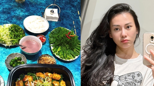 Phương Oanh 'lên món', giữa bàn tiệc có một món đồ dùng khiến chị em 'truy lùng'- Ảnh 1.