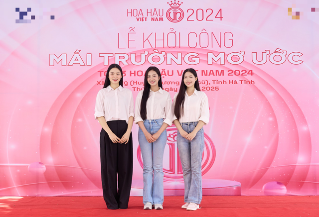 Hoa hậu Hà Trúc Linh và Á hậu Châu Anh , Vân Nhi khởi động dự án nhân ái Mái trường mơ ước - Ảnh 1.