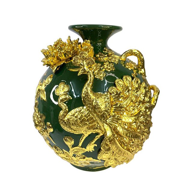 B&igrave;nh h&uacute;t t&agrave;i lộc mạ v&agrave;ng đắp nổi &ndash; qu&agrave; biếu tặng sang trọng đẳng cấp - Ảnh 1.