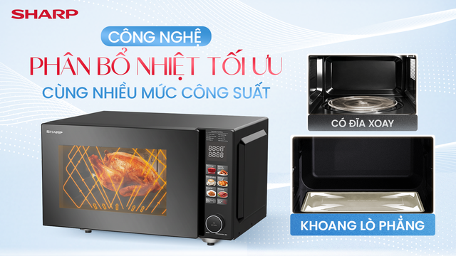 Sharp ra mắt l&ograve; vi s&oacute;ng kh&ocirc;ng đĩa xoay mới: mở kh&ocirc;ng gian, nấu dễ d&agrave;ng - Ảnh 3.