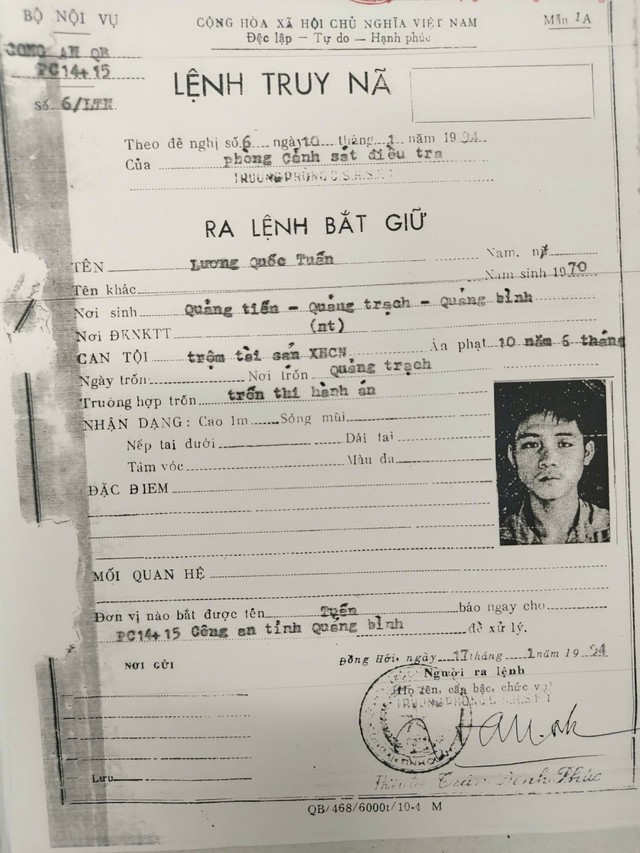 Bắt đối tượng trốn truy n&atilde; đặc biệt nguy hiểm Lương Quốc Tuấn sau 32 năm  - Ảnh 2.