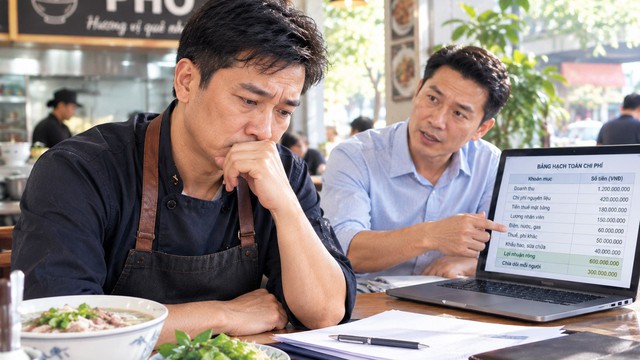 G&oacute;p vốn c&ugrave;ng bạn th&acirc;n mở qu&aacute;n ăn c&oacute; l&atilde;i, bảng hạch to&aacute;n chi ph&iacute; sau một năm khiến t&ocirc;i ngỡ ng&agrave;ng - Ảnh 1.