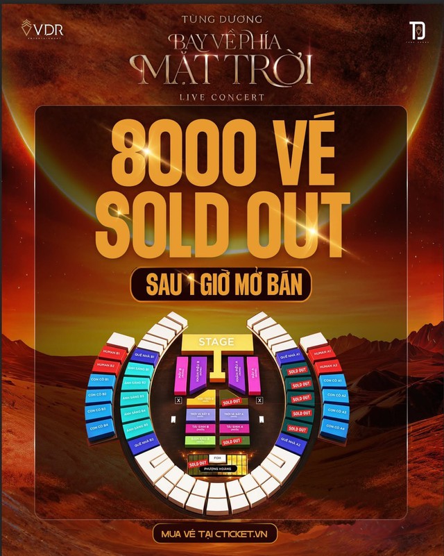 8.000 v&eacute; concert T&ugrave;ng Dương hết sạch sau một giờ mở b&aacute;n - Ảnh 1.