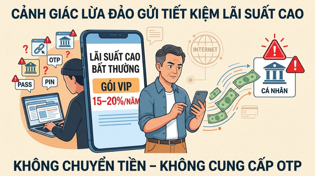 Gửi tiết kiệm l&atilde;i suất cao: Cẩn trọng mất quyền kiểm so&aacute;t t&agrave;i khoản, mất tiền - Ảnh 1.