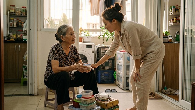 Đ&oacute;n mẹ chồng l&ecirc;n chung cư sống, những chiếc hộp nhựa cũ khiến t&ocirc;i chạnh l&ograve;ng  - Ảnh 1.