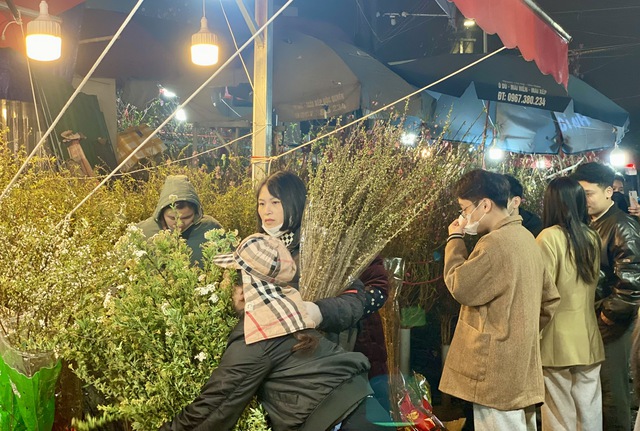 Chợ đầu mối hoa lớn bậc nhất Thủ đô tất bật xuyên đêm dịp cận Tết 2026 - Ảnh 4. Chợ đầu mối hoa lớn bậc nhất Thủ đô tất bật xuyên đêm dịp cận Tết 2026 - Ảnh 4.