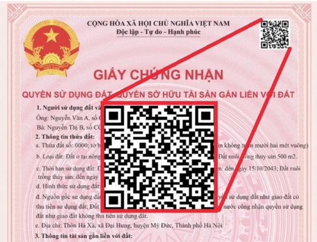 Những th&ocirc;ng tin cực quan trọng trong m&atilde; QR của mẫu sổ đỏ, nhiều người c&oacute; thể chưa biết - Ảnh 1.