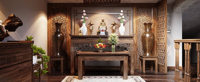 Cách bố trí phòng thờ ở phòng khách vừa đảm bảo thẩm mỹ lại trang nghiêm, giữ tài lộc cho gia chủ - Ảnh 1. Cách bố trí phòng thờ ở phòng khách vừa đảm bảo thẩm mỹ lại trang nghiêm, giữ tài lộc cho gia chủ - Ảnh 1.