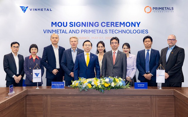 Vinmetal hợp t&aacute;c Primetals ph&aacute;t triển c&ocirc;ng nghệ sản xuất th&eacute;p ti&ecirc;n tiến h&agrave;ng đầu thế giới - Ảnh 1.
