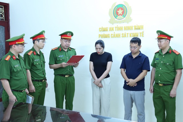 D&agrave;n xếp đấu gi&aacute; 14 l&ocirc; đất g&acirc;y thiệt hại hơn 700 triệu đồng, hai đối tượng bị khởi tố - Ảnh 1.