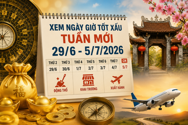  Xem ng&agrave;y giờ tuần mới 29/6 - 5/7/2026: 3 ng&agrave;y ho&agrave;ng đạo để khai trương, xuất h&agrave;nh gặp may  - Ảnh 2.