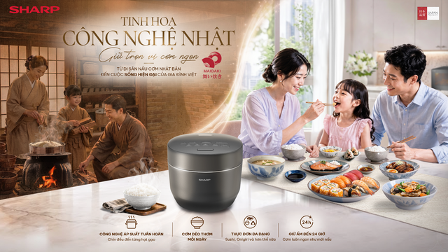 Sharp Maidaki &ndash; tinh hoa nấu cơm chuẩn Nhật cho gia đ&igrave;nh Việt - Ảnh 1.
