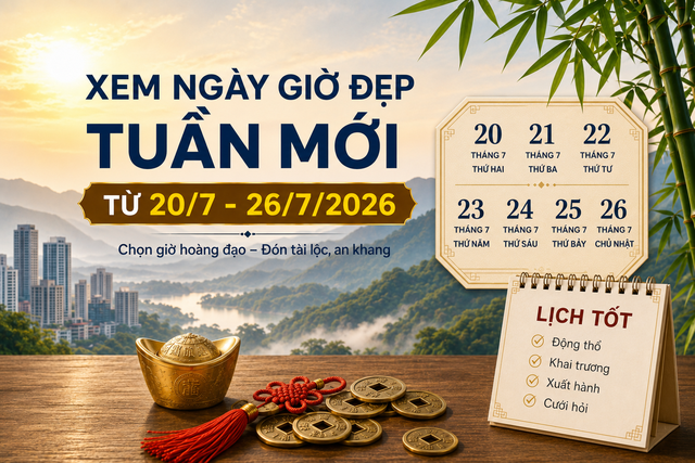 Xem ngày giờ tuần mới từ 20/7 - 26/7/2026 - Ảnh 1.
