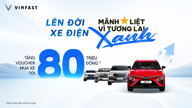 Vinfast tặng voucher l&ecirc;n tới 80 triệu đồng để kh&aacute;ch h&agrave;ng cũ chuyển đổi sang xe điện - Ảnh 1.