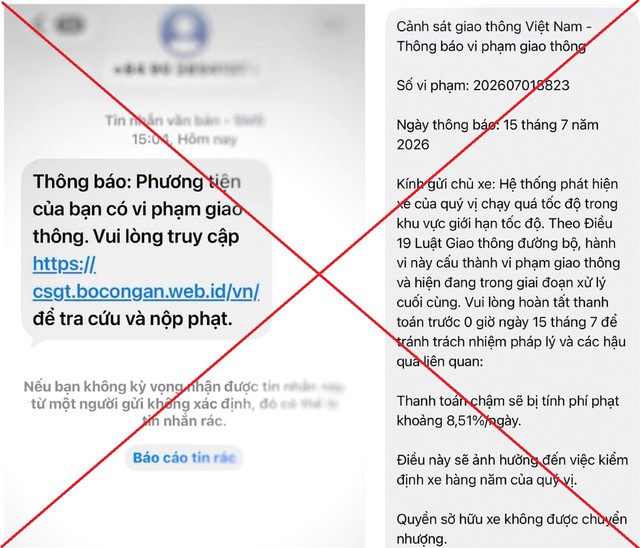 Cảnh báo lừa đảo phạt nguội qua tin nhắn giả mạo năm 2026 - Ảnh 1.