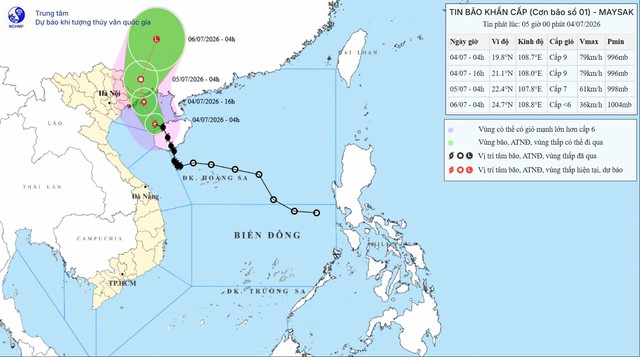 Th&ocirc;ng tin b&atilde;o số 1 Maysak 2026: Cảnh b&aacute;o mưa lớn Đ&ocirc;ng Bắc Bộ v&agrave; thanh h&oacute;a - Ảnh 1.