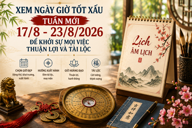 Xem ng&agrave;y giờ tuần mới 17 / 8 - 23 / 8 / 2026 để khởi sự mọi việc thuận lợi - Ảnh 2.