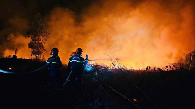 Tuyên Quang: Huy động 40 cán bộ, chiến sĩ dập cháy rừng trong đêm - Ảnh 2.