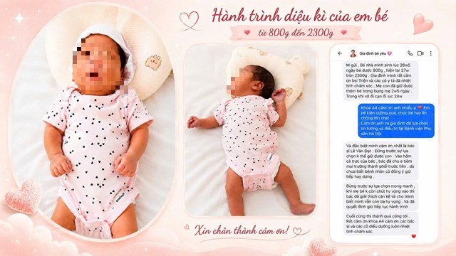 Kỳ t&iacute;ch của &ldquo;chiến binh sinh non&rdquo; từ 800g l&ecirc;n 2,3kg, trở về trong v&ograve;ng tay gia đ&igrave;nh - Ảnh 1.