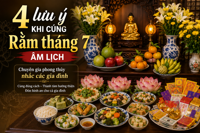 4 lưu ý khi cúng Rằm tháng 7/2026, chuyên gia phong thủy nhắc các gia đình thực hiện đúng quy trình, đón bình an - Ảnh 1.