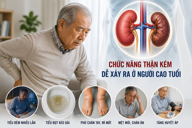 Chức năng thận kém ở người cao tuổi: Đừng xem nhẹ tiểu đêm, phù nhẹ - Ảnh 1.