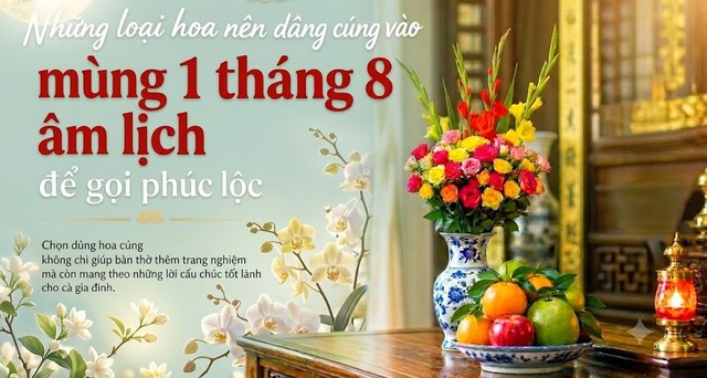 Những lọai hoa c&uacute;ng m&ugrave;ng 1 th&aacute;ng 8 &acirc;m lịch mang lại ph&uacute;c lộc , may mắn năm 2026 - Ảnh 2.