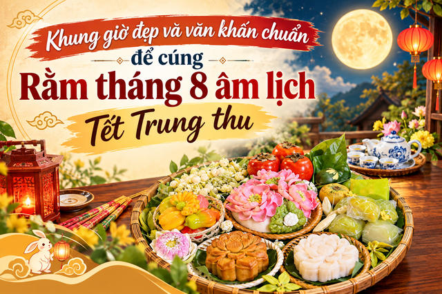 Khung giờ c&uacute;ng Rằm th&aacute;ng 8 &acirc;m lịch v&agrave; văn khấn chuẩn cho Tết Trung thu 2026 hợp từng con gi&aacute;p - Ảnh 1.