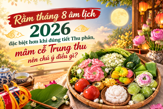Rằm th&aacute;ng 8 &acirc;m lịch 2026 đặc biệt hơn khi đ&uacute;ng tiết Thu ph&acirc;n, m&acirc;m cỗ Trung thu n&ecirc;n ch&uacute; &yacute; điều g&igrave;? - Ảnh 1.