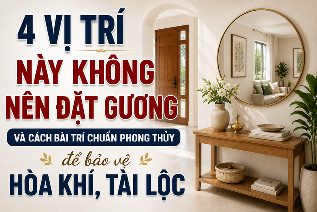 4 vị tr&iacute; n&agrave;y kh&ocirc;ng n&ecirc;n đặt gương v&agrave; c&aacute;ch b&agrave;i tr&iacute; chuẩn phong thủy để bảo vệ h&ograve;a kh&iacute;, t&agrave;i lộc - Ảnh 1.