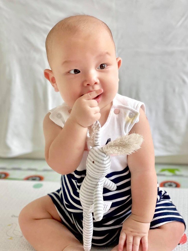 Cặp song sinh nh&agrave; Hồ Ngọc H&agrave; l&uacute;c 7 th&aacute;ng tuổi đ&aacute;ng y&ecirc;u như thế n&agrave;o? - Ảnh 1.