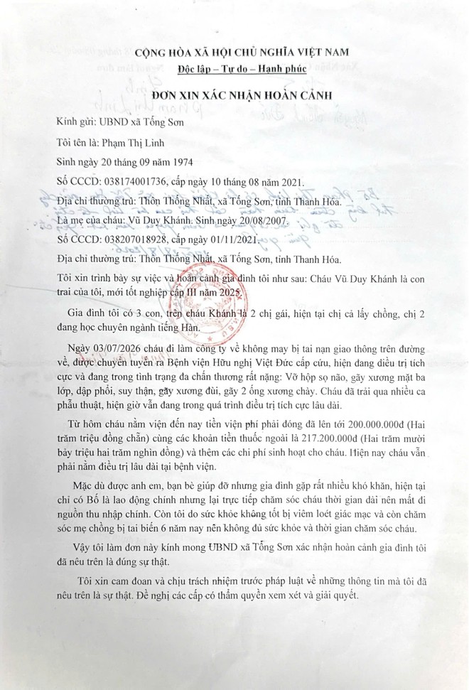 MS 1114: Nam thanh niên nguy kịch vì tai nạn, mẹ viêm loét giác mạc, bố phải nghỉ việc chăm con cần giúp đỡ - Ảnh 4.