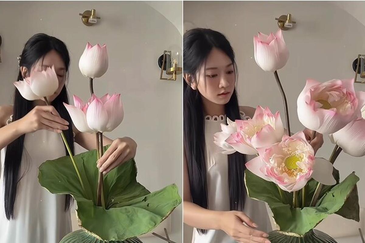 Lê Bống gây sốt với clip cắm sen triệu view, dân mạng tranh cãi nhưng vẫn dành "cơn mưa" lời khen