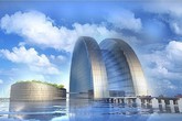 Khách sạn nổi tỷ đô hình trăng khuyết được xây dựng ngoài biển Khách sạn nổi tỷ đô hình trăng khuyết được xây dựng ngoài biển
