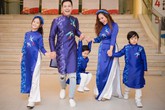 MC Phan Anh trình diễn áo dài cùng vợ và ba con MC Phan Anh trình diễn áo dài cùng vợ và ba con