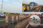 Mẹ chở con ngược chiều trên cao tốc, xe CSGT vội chạy lùi hụ còi gọi Mẹ chở con ngược chiều trên cao tốc, xe CSGT vội chạy lùi hụ còi gọi