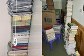 Thi tốt nghiệp xong, sĩ tử giật mình với khối lượng sách vở mình đã học: Cao hơn cả núi, dài hơn cả sông Thi tốt nghiệp xong, sĩ tử giật mình với khối lượng sách vở mình đã học: Cao hơn cả núi, dài hơn cả sông