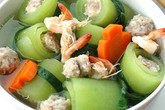 Ngọt thơm món canh bí nấu tôm thịt Ngọt thơm món canh bí nấu tôm thịt