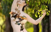 Lê Kiều Như khoe ảnh body painting với bướm Lê Kiều Như khoe ảnh body painting với bướm