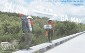 Đội nón lá, hai 9x miền Tây đi bộ 450km đến cực Nam Đội nón lá, hai 9x miền Tây đi bộ 450km đến cực Nam
