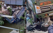 Xe tải lớn đâm xe tải nhỏ văng xuống kênh khiến 1 tài xế tử vong Xe tải lớn đâm xe tải nhỏ văng xuống kênh khiến 1 tài xế tử vong