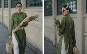 Tăng Thanh Hà mặc áo dài đi chợ Tết Tăng Thanh Hà mặc áo dài đi chợ Tết