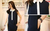 Đầm cổ sơ mi trang nhã cho chị em công sở Đầm cổ sơ mi trang nhã cho chị em công sở