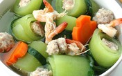 Ngọt thơm món canh bí nấu tôm thịt Ngọt thơm món canh bí nấu tôm thịt