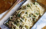 Thịt bò xào măng tươi và su su Thịt bò xào măng tươi và su su